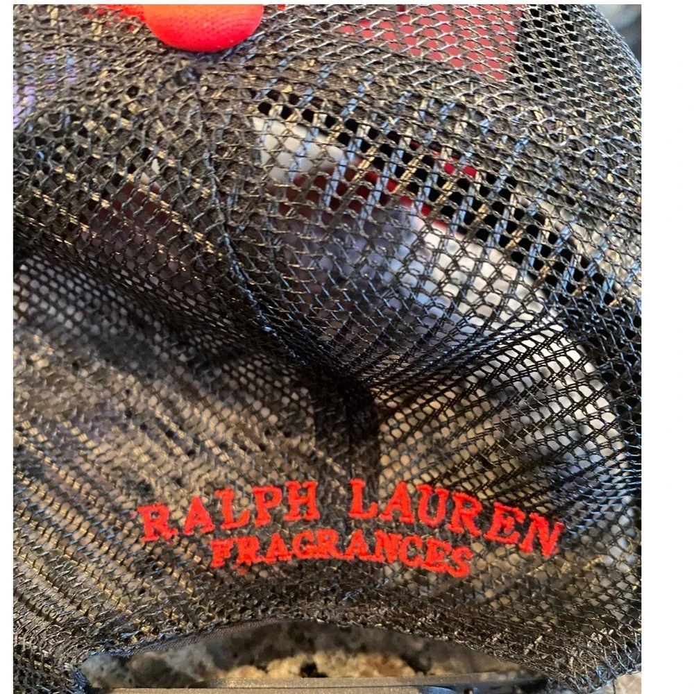 Ralph Lauren‎ RL Racing Motorsport Polo Red Black Mesh Snapback Trucker Hat Cap